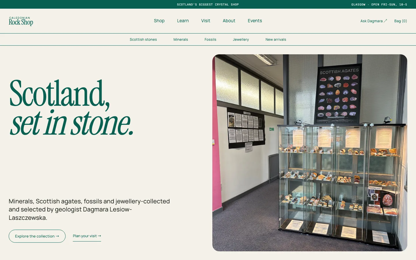 Caledonian Rock Shop homepage