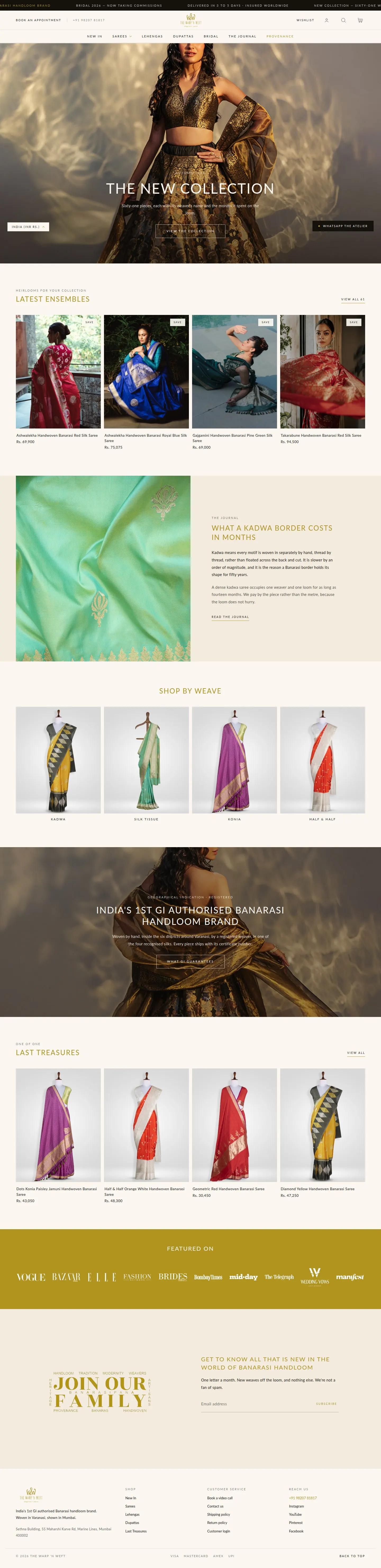Warp n Weft ecommerce redesign study